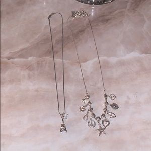 2 silver necklaces